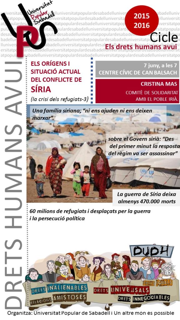 UPS. Cicle drets humans avui: els  orígens i situació actual del conflicte de Síria