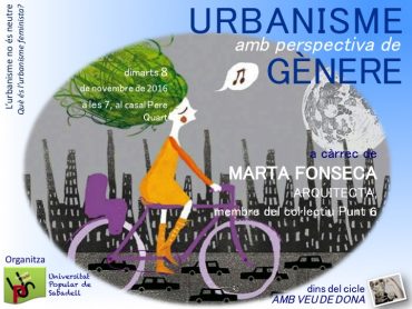 UPS. Cicle “en veu de dona”: urbanisme amb la perspectiva de gènere