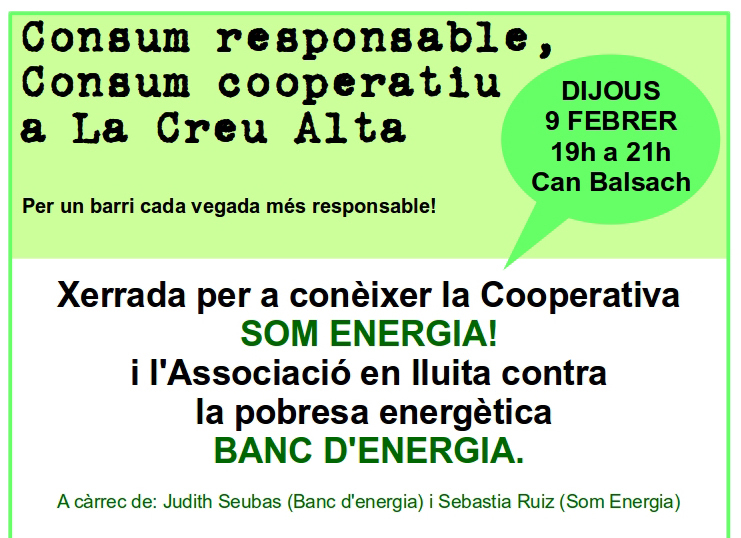 Consum responsable, consum cooperatiu a La Creu Alta