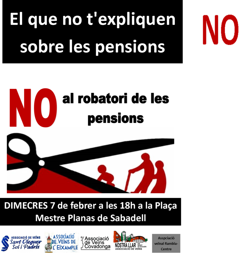 Campanya de la FAVS informativa / denúncia sobre el robatori de les pensions